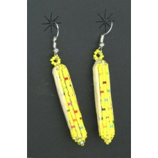 Large Corn Beaded Earrings 