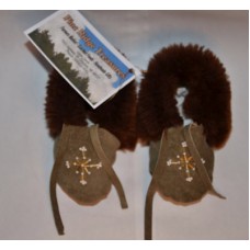 Hand Sewn Baby Moccasins  - Sheared Buffalo