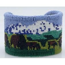 Beaded Buffalo Cuff Bracelet by Marcus Amerman